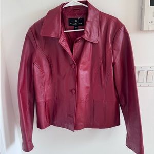 Red leather jacket